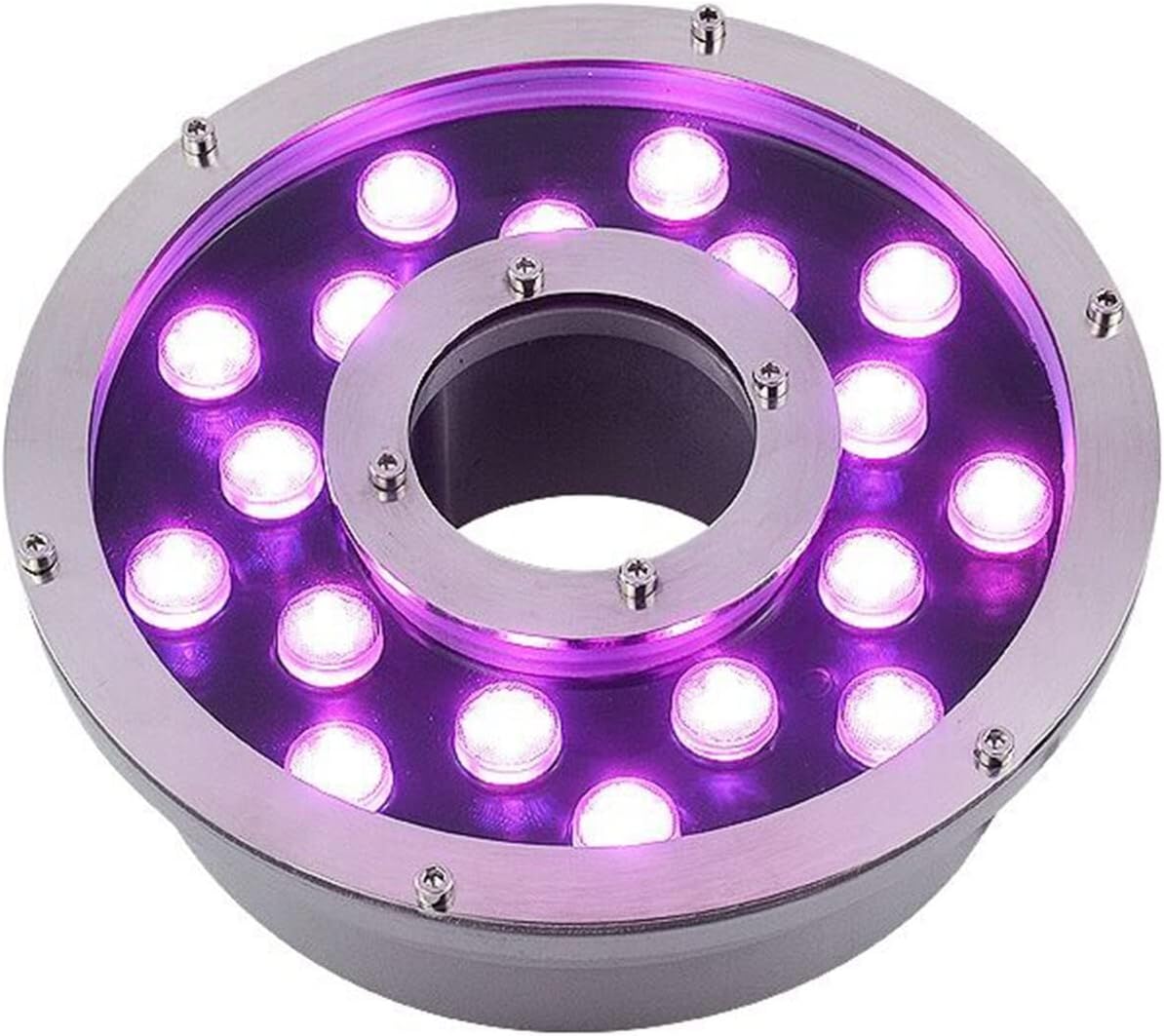 Submersible LED Lights - Ring Fountain Underwater Light, Buried Lamp, IP68 Waterproof Outdoor Garden Light, Stainless Steel Pond Lights, Landscape Decorative Lighting ( Color : Blue , Size : 24V(18W)