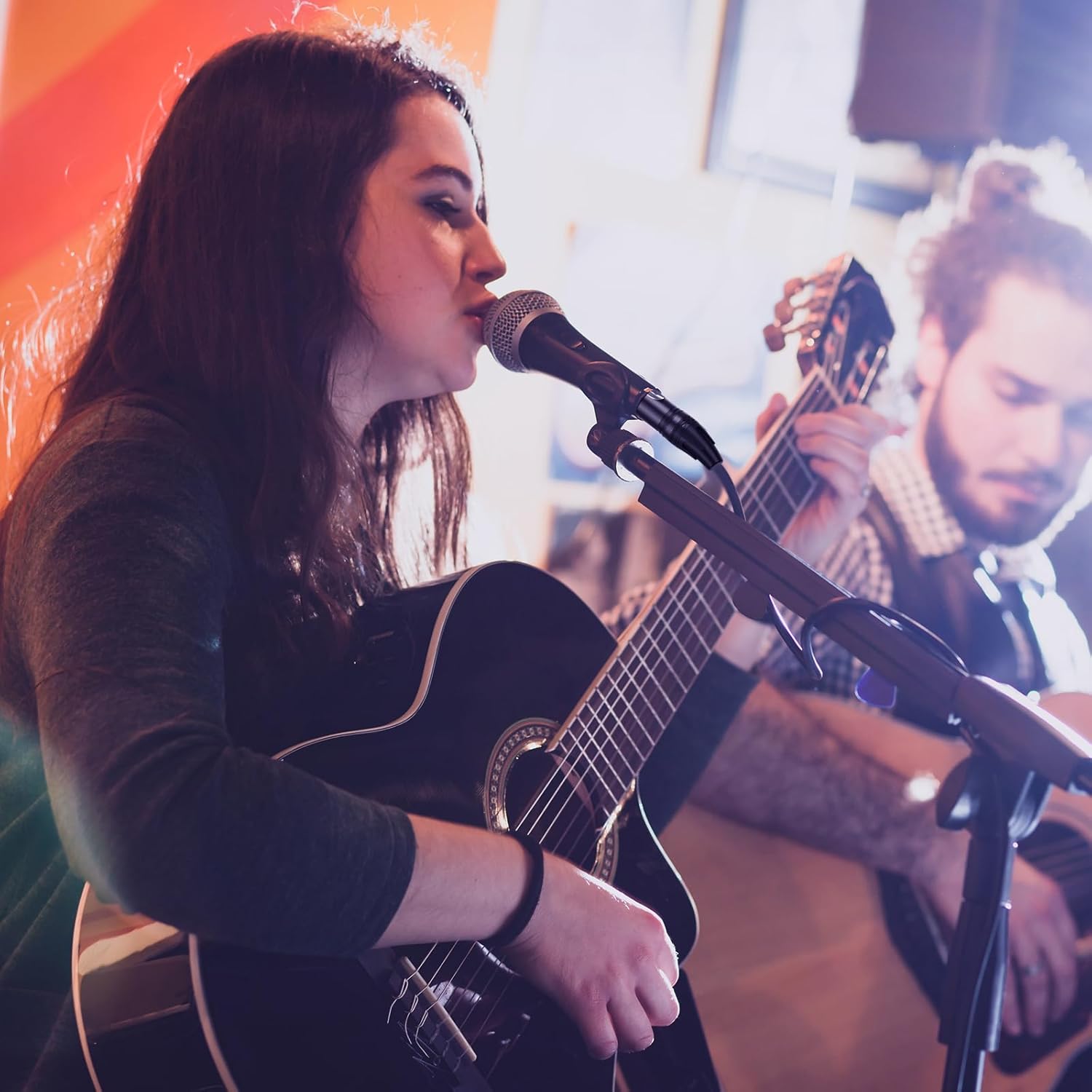 EBXYA XLR Cables, 100 Feet 2-Pack XLR Male to Female Microphone Cable, 3-Pin Balanced Speaker Cable, Multi-Colored Mic Cord for Mic Mixer, Speaker Systems, Radio Station, Podcast