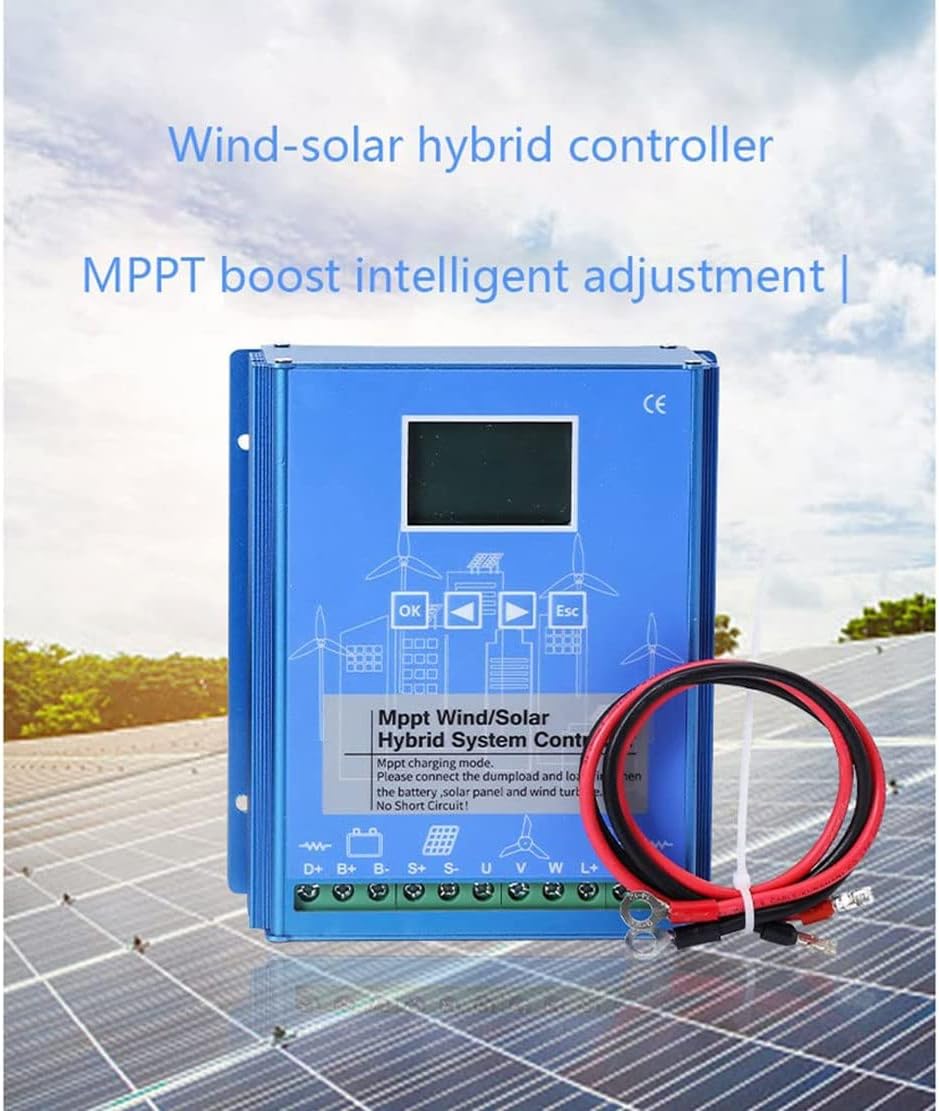 2000W/4000W/6000W MPPT Solar Charge Controller 12V/24V/48V Intelligent Identification Buck Wind Hybrid System Charge Controller Solar Panel Battery Regulator with LCD Display,6000W-24V