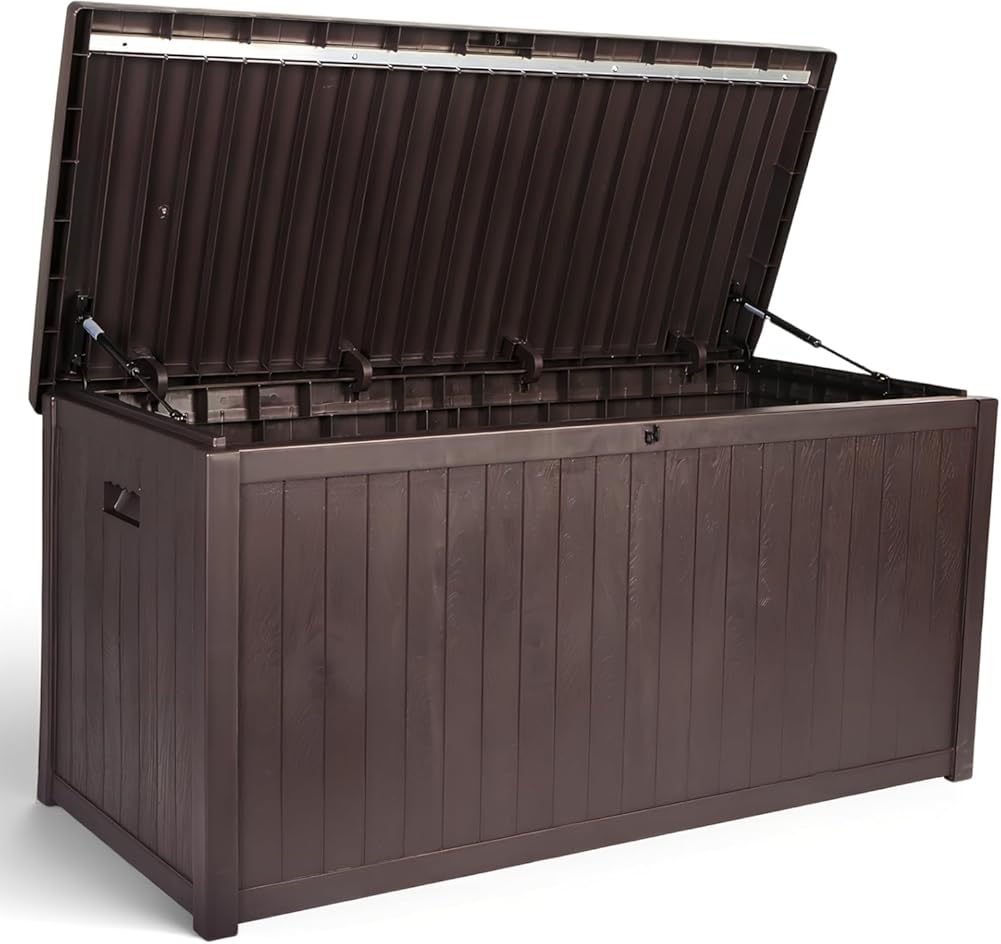 Large Outside Storage Box Container - Storage Container Waterproof for Furniture Outdoor Cushions Garden Tools