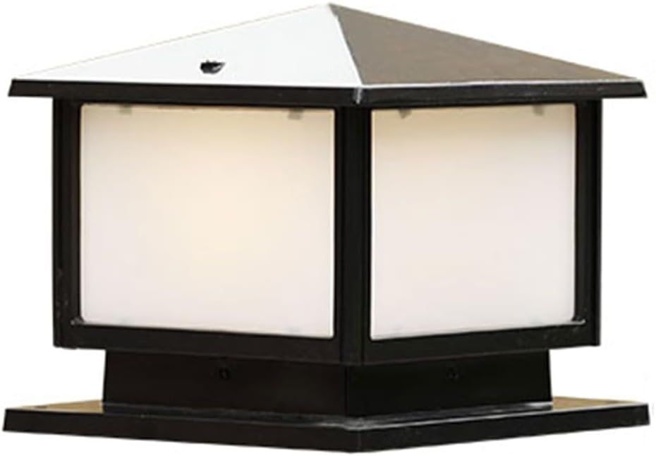 Modern Square Post Light Outside Pillar Lights Fence Deck Cap Light Hardwired Post Lamps with Pier Mount, Waterproof Pillar Lantern for Yard, Driveway, Driveway 1 Pack