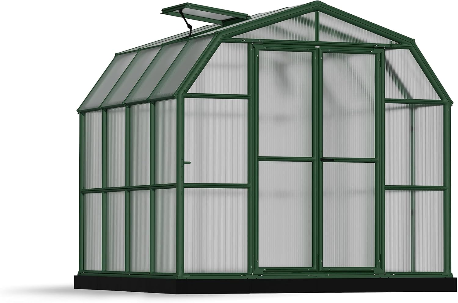 Palram - Canopia Rion Grand Gardener 2 | 8 Ft. x 8 Ft. Greenhouse, Large Clear Twin Wall Polycarbonate Heavy Duty Green House DIY Kit for Garden, Plants, Walk-in for Outdoors with Window Vent (Green)