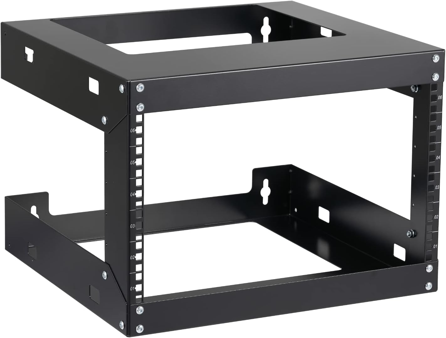 6U Wall Mount Rack Open Frame 19 Inch Server Equipment Network Cabinet 18 inches Depth Black by Tedgetal