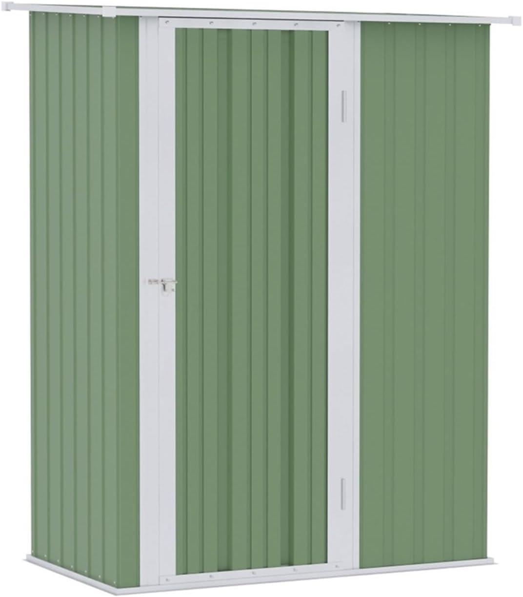 Garden Sheds 1pc Metal Outdoor Storage Shed, Garden Tool House Cabinet Green Color Outdoor Storage Sheds