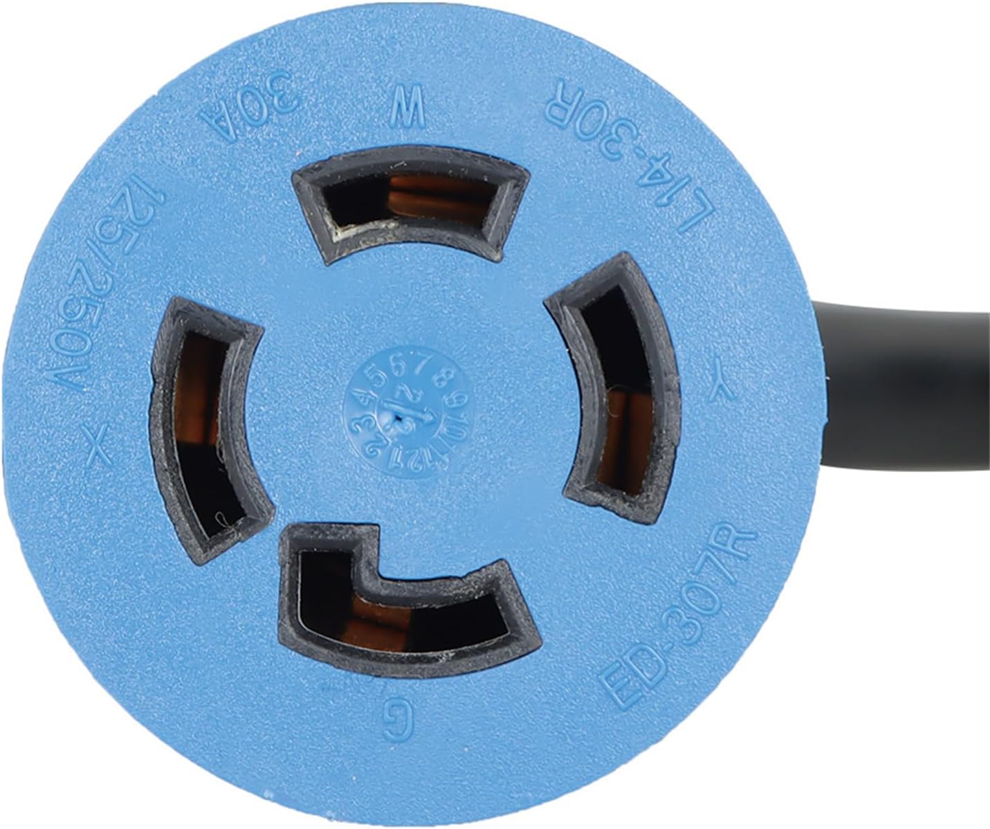 labwork 75FT 30Amp Generator Extension Cable Blue Connector Black Wire Power Input Box L14-30P to L14-30R