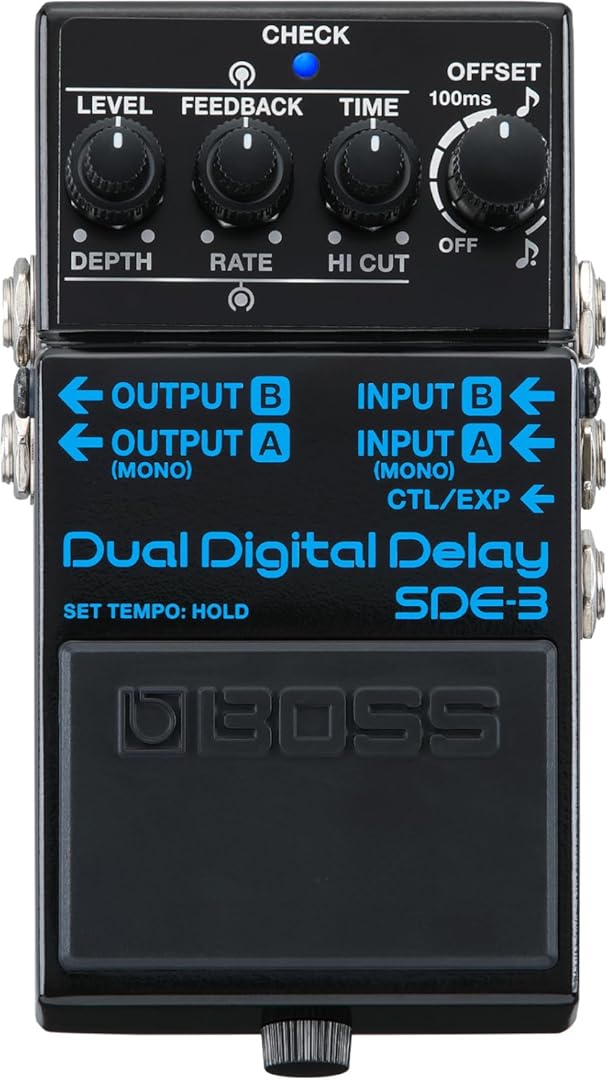 BOSS SDE-3 Dual Digital Delay Pedal | Authentic Sound of the Legendary Roland SDE-300 | Compact Pedal | Versatile Modern Features | Longer Delay | MIDI/IO Connectivity