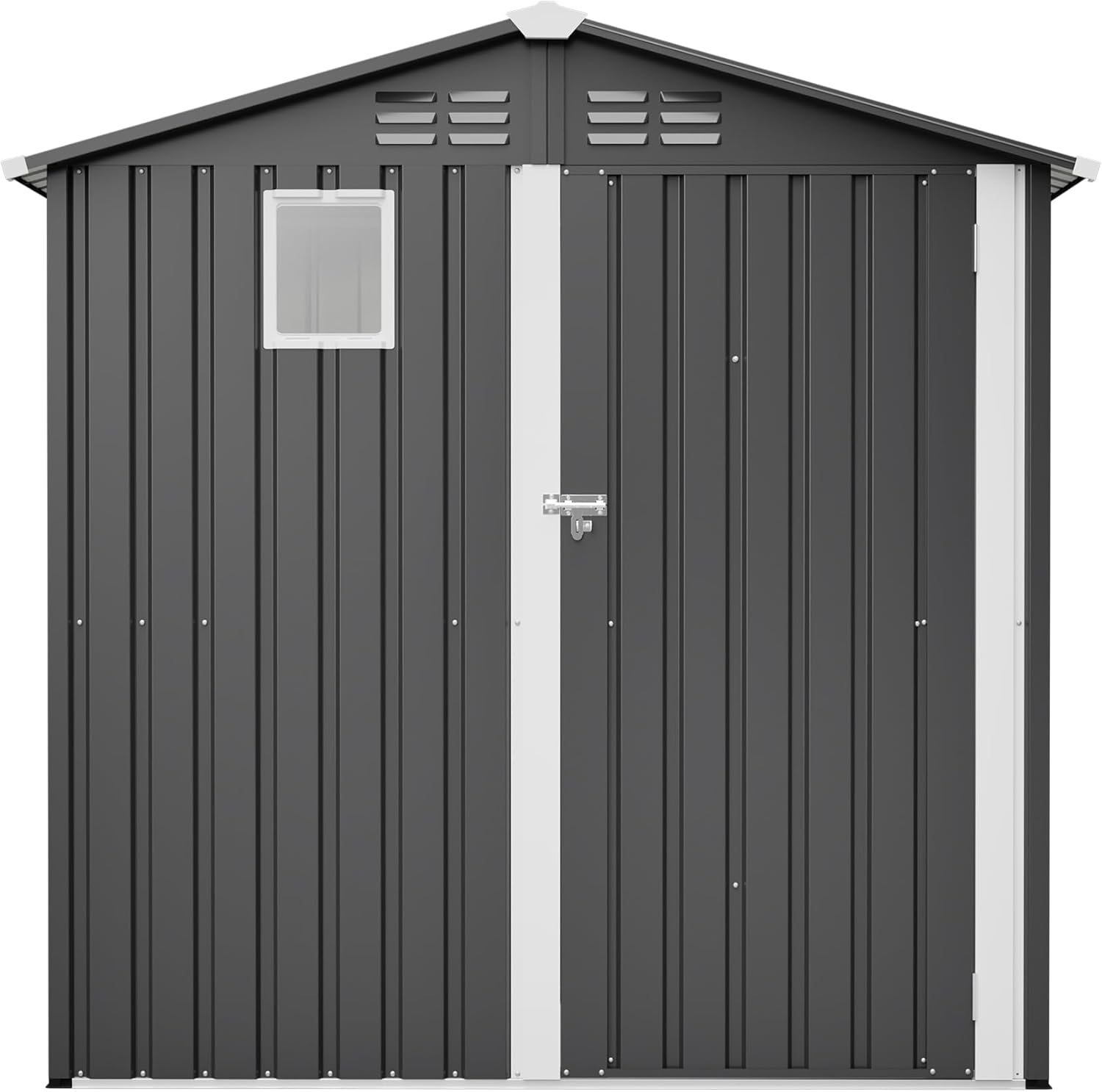 6x4 FT Heavy Duty Metal Outdoor Storage Shed & Steel Utility Tool Shed House - Weather/Rust Resistant, Lockable, Easy Assembly, Spacious for Backyard Garden Patio Lawn, Black