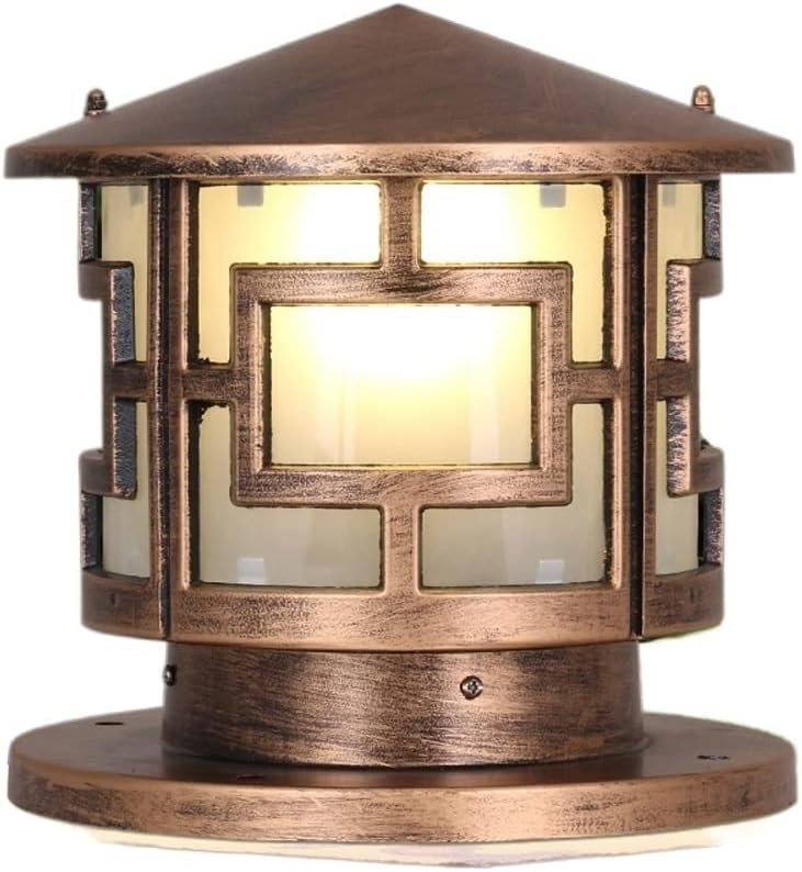 Exterior Rainproof Europe Traditional Landscape Outdoor Lighting Fixture Single Head E27 Post Pillar Light Die-Casting Aluminium Alloy Lantern Light For Pool Edge Lawn Wedding Street Street Lig