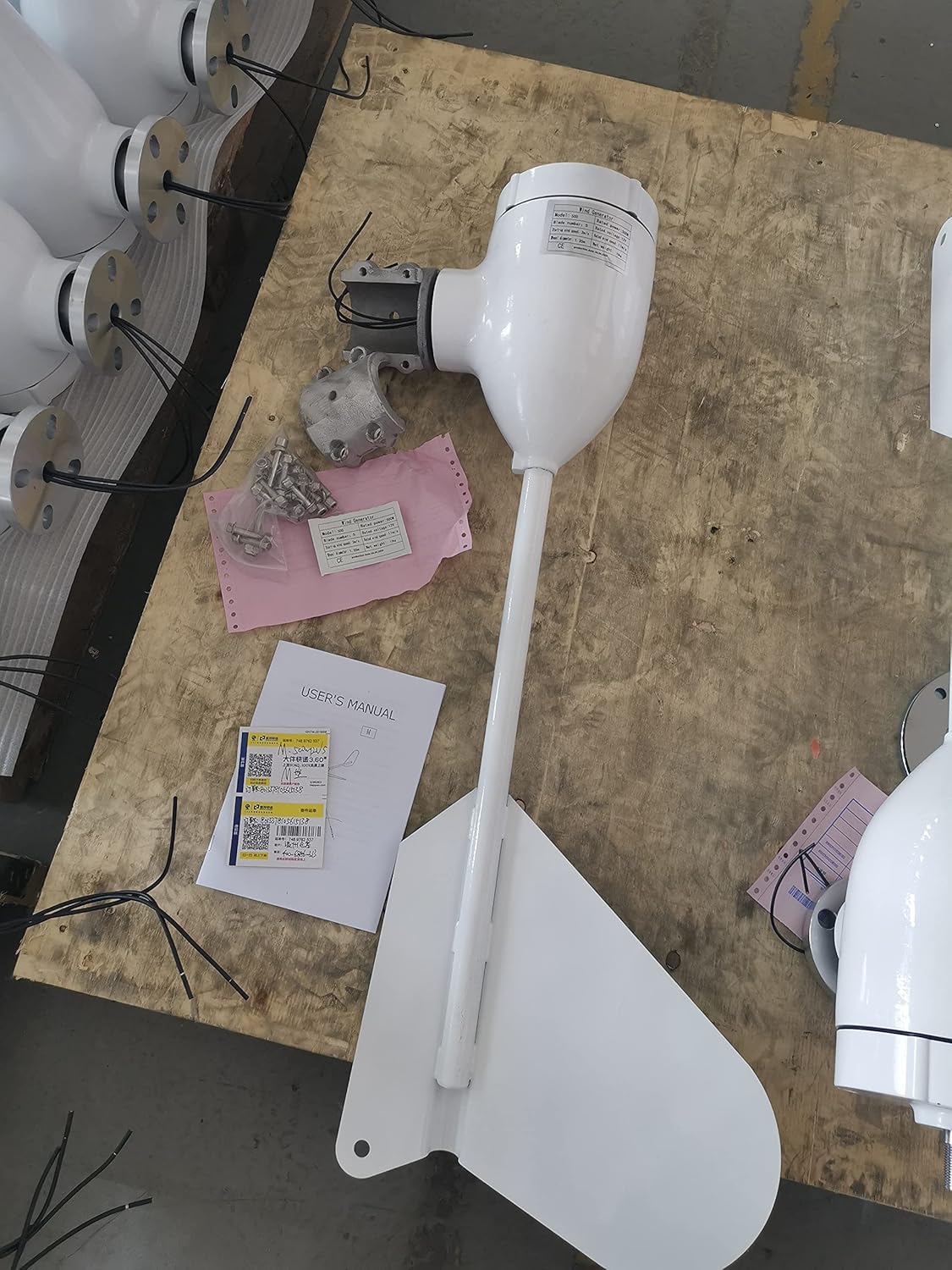 Real 500 W Horizontal Wind Turbine Generator 12 V 24 V 48 V 3/5 Blades Windmill Home Use + 600 W Waterproof Charger Controller Outdoor Power Tools ( Color : Hoop base Specification : 6 blades )