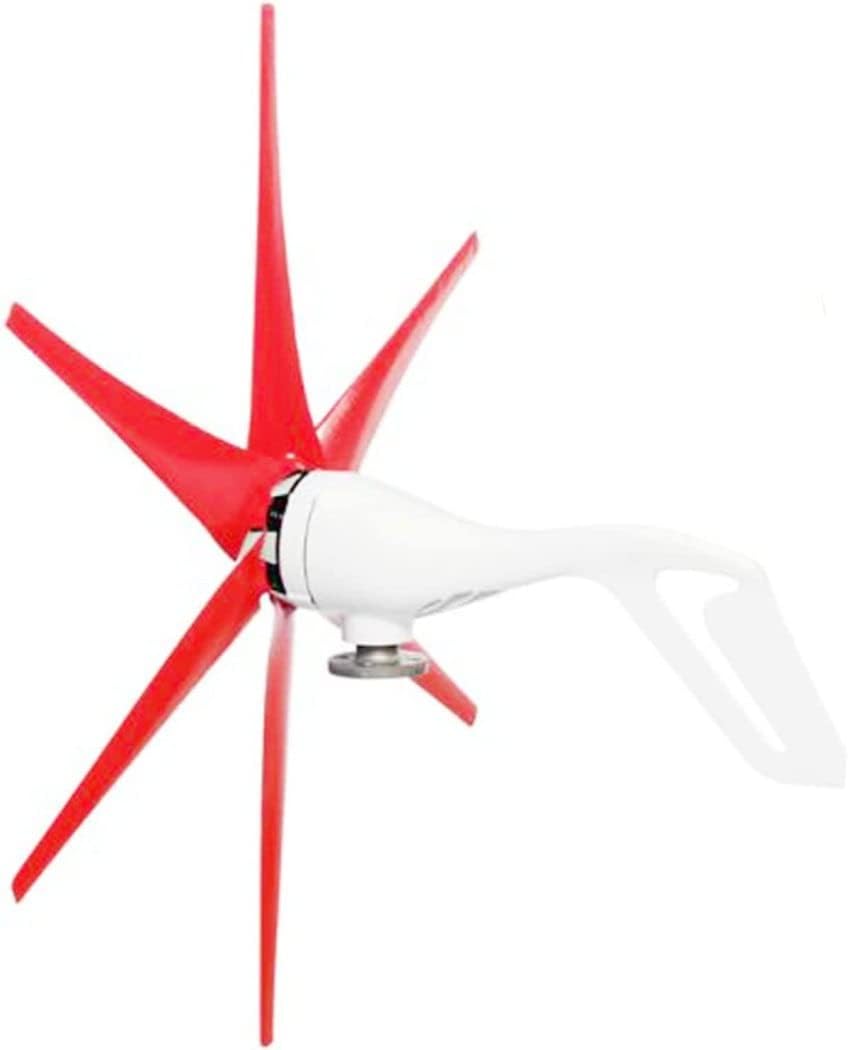 LiuSj JUnSt Vertical Windmill Generator 6 Blade 9000W Horizontal Wind Generator with MPPT Controller Low Wind Speed Start Or Home Camping (Red)