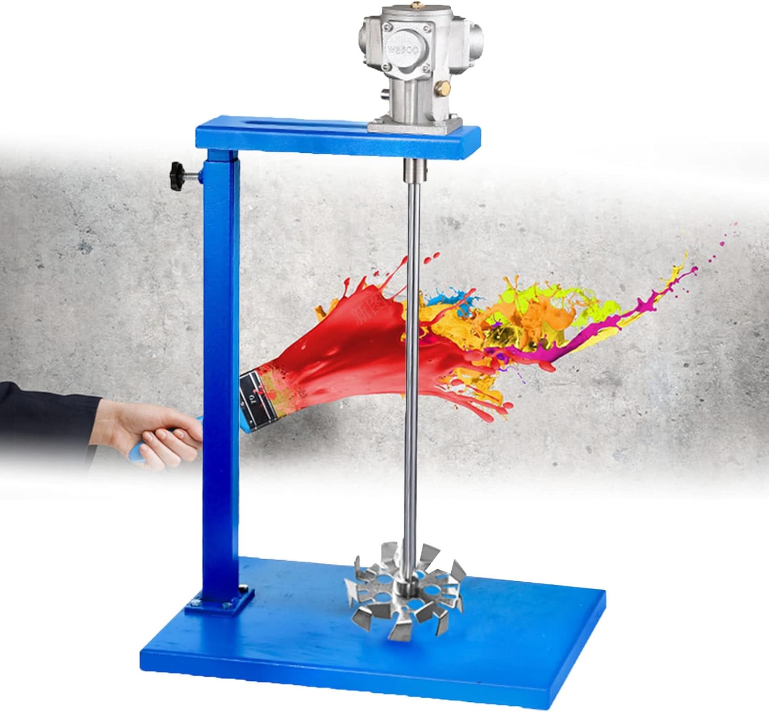 Support Tank Barrel Paint Mixer Machine Ink Coating Mixing Tool, 50-2600rmp/Min, 5 Gallon/20L Gallon Pneumatic Agitator,Scatterplate