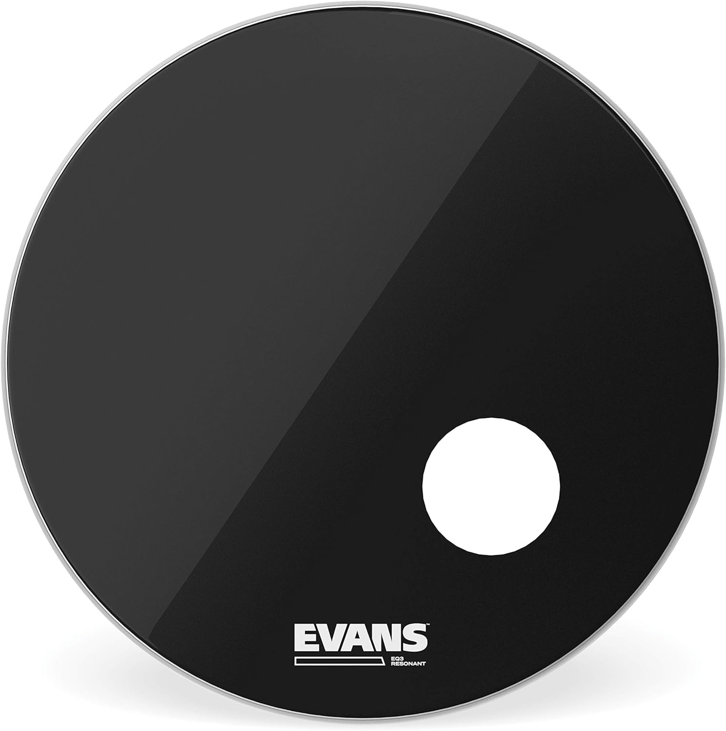 Evans EQ3 Resonant Black Bass Drum Head, 24 Inch