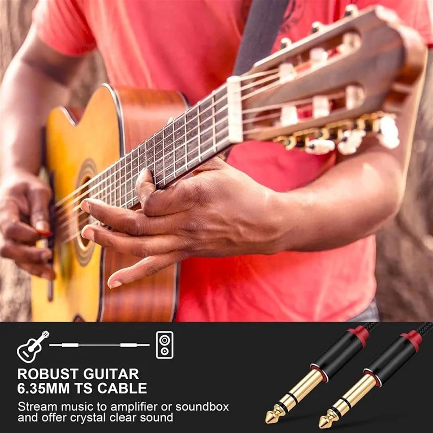 Guitar Audio Cable Guitar Instrument Cable 6.35mm 1/4 TRS Stereo Cable For Electric Guitar Mandolin Bass Amplifier(10m)