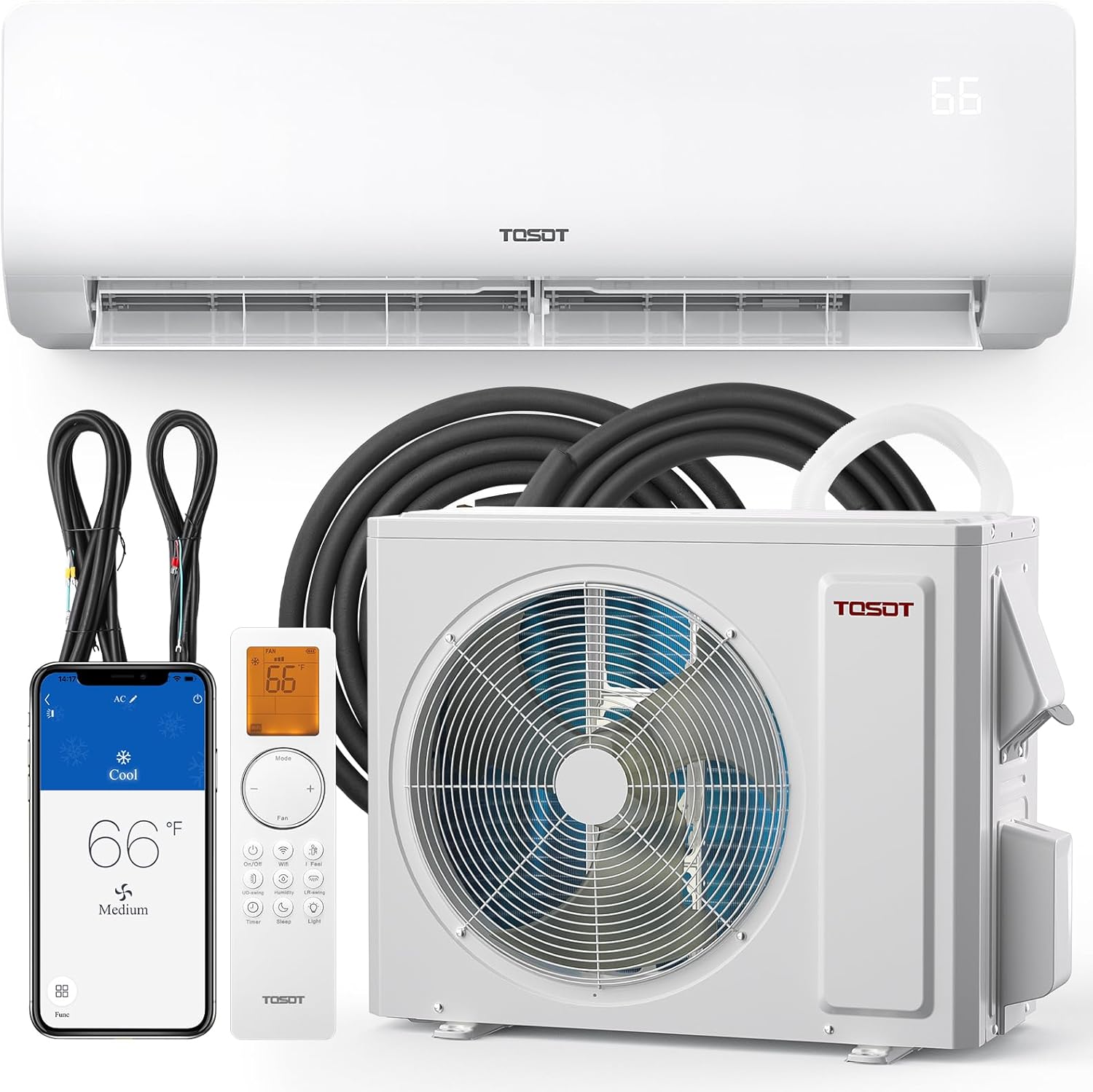 TOSOT 24,000 BTU Mini Split Air Conditioner, Wifi Enabled Ductless Inverter Split System AC Unit Heating System, Compatible with Alexa - 22 SEER2 230V