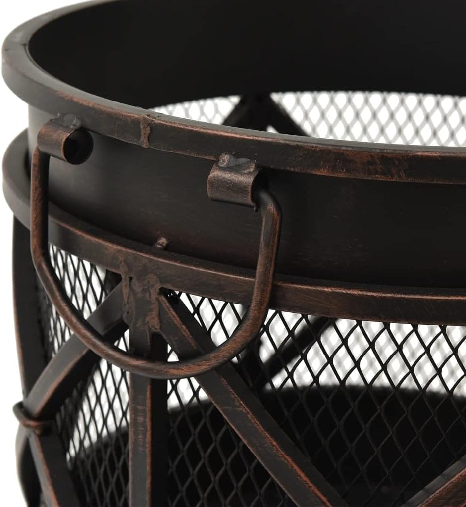 SKM Rustic Fire Pit with Poker Φ42x54 cm Steel