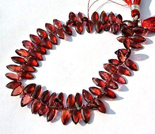 13 inch natural beads strand of 5x10mm faceted marquise pyrope garnet gemstone briolletes beads for DIY jewelry - necklace, bracelet, earring, ring.