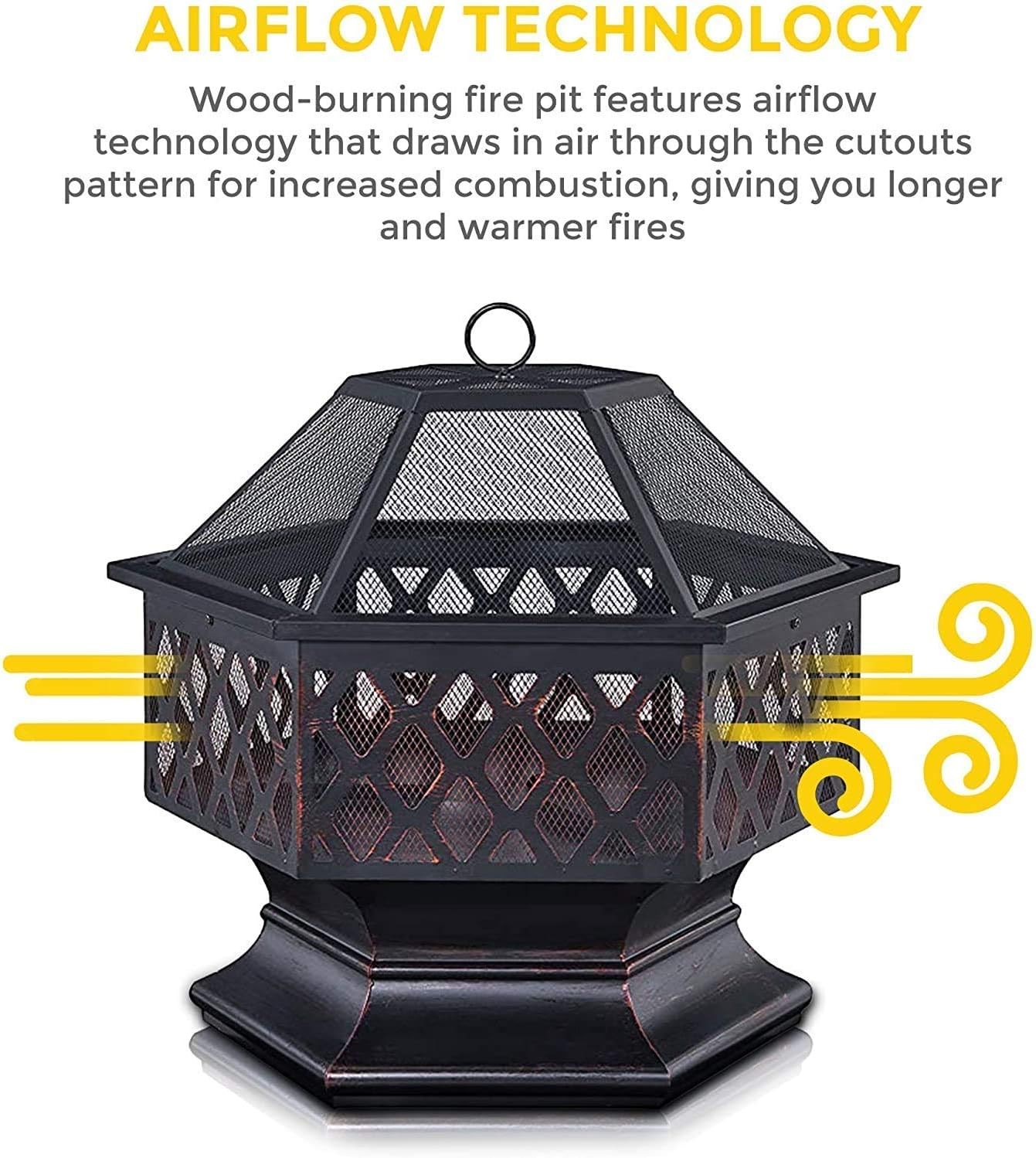 Large Retro Fire Pit,Black Cast Iron Brazier Heater,Multifunctional Camping Bowl BBQ,for Backyard,Camping,Picnic,Bonfire,Garden