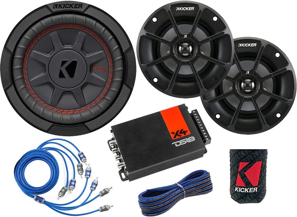 KICKER Sub, Speakers and Amp Package of 5 Items: 6-3/4