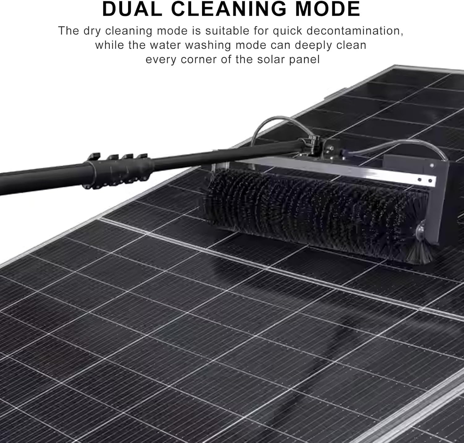Roof Solar PV Panel Washing Brush 7.5 m (24.6 ft)- 60 cm Cleaning Width,for Cleaning Stubborn Bird Droppings,Oil Stains,Dust
