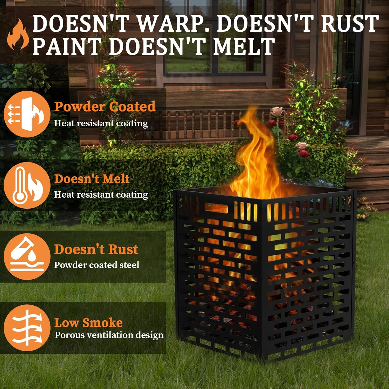 63 Gallon Burn Barrel for Yard Waste – Heavy Duty Outdoor Incinerator Drum with Burn Cage, Rust-Resistant Coating & High-Temp Fire Pit for Burning Paper, Leaves, Wood & Trash