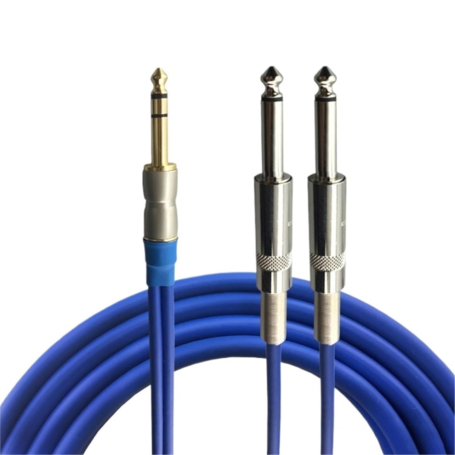 Stereo Male 6.35mm to Dual 6.5mm Audio Cable 6.35mm to 2X 6.35mm Male Mono Cable for Amp Mixer Microphone(Blue I - 2 I,5m)