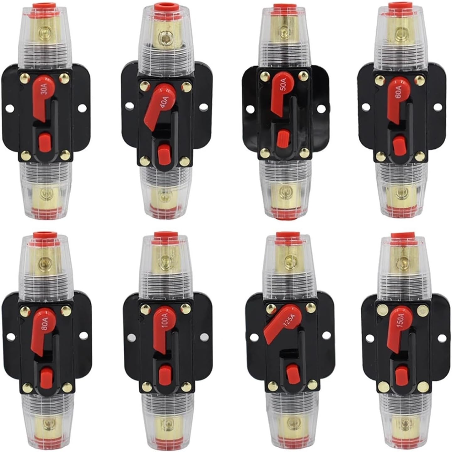 20/30/40/50/60/80/100/125/150A 12V Car Audio Modification Stereo Amplifier Circuit Breaker Automatic Reset Fuse Holder Switch (Size : 150A)