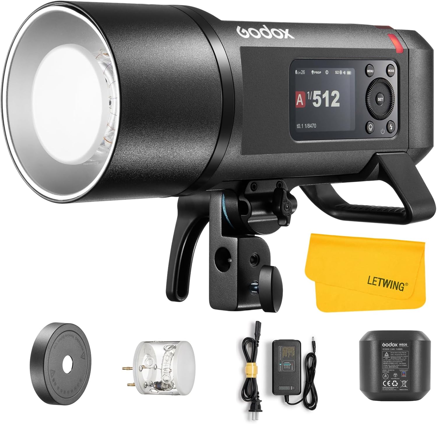 GODOX AD600 Pro II AD600Pro II Outdoor Flash Strobe, 2.4G TTL Studio Flash HSS 1/8000s, 40W Bi-Color Modeling Light, 2600mAh Lithium Battery, for Canon Nikon Sony Olympus Fuji Panasonic Leica Pentax