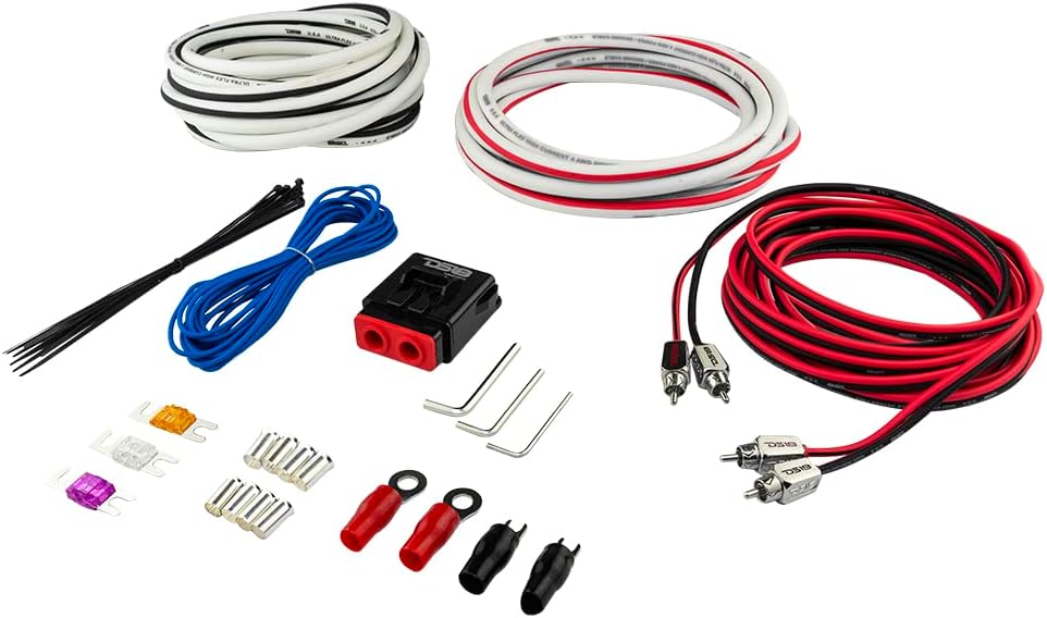 DS18 Hydro MOFCKIT4 4 Gauge Marine Tinned Amplifier Installation Wiring Kit – Up to 1800 Watts, OFC 100% Cooper