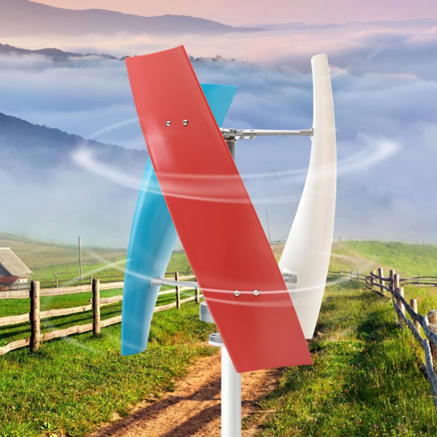 5000W Wind Turbine, 12V-220V AC Output Generator 3 Blade Portable Noisy Wind Turbine Generator for Courtyard Outdoor Streets