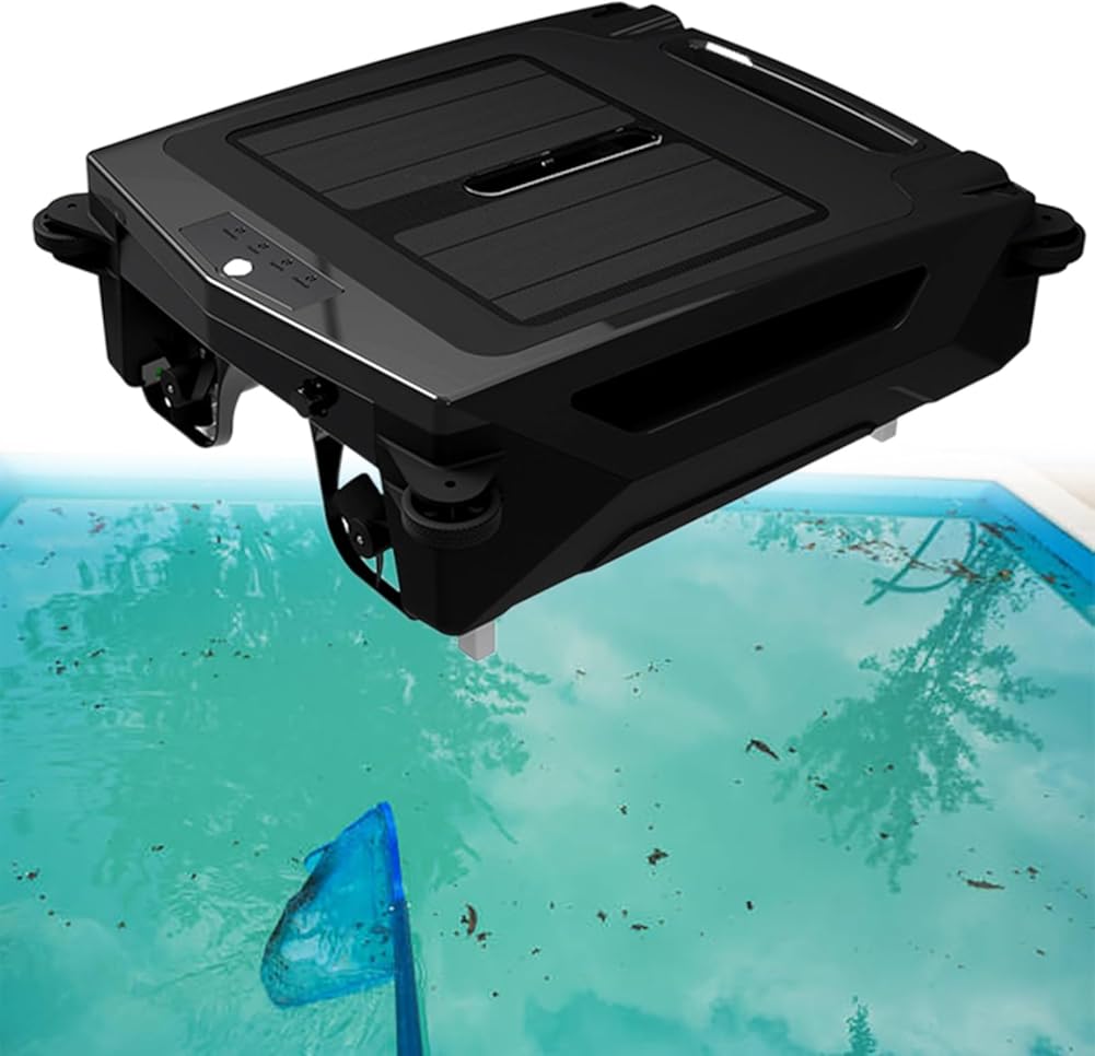 Pool Cleaner Robot with Solar and Rechargeable Dual Mode, Cordless Robotic Pool Cleaner, Smart Pool Skimmer Basket, with Auto-Escape and Auto-Turn