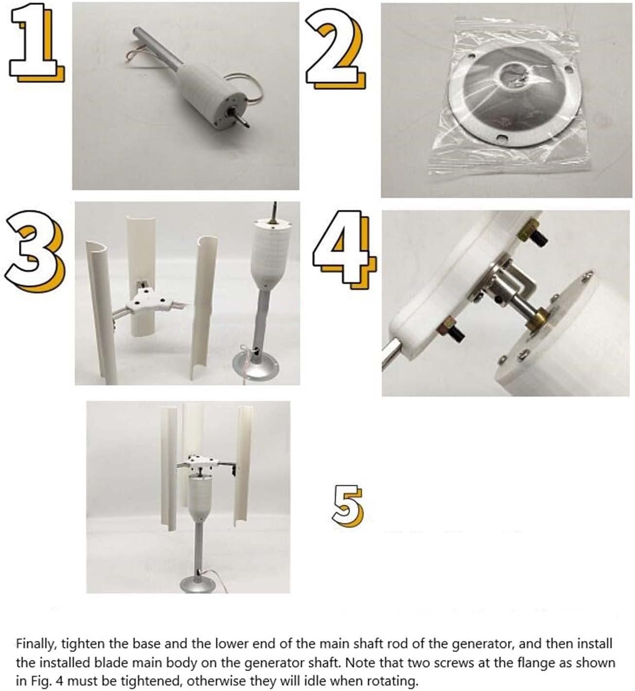 DIY Display Three Phase Permanent Magnet Generator 3 Blades Vertical Axis Wind Power Generator Model Windmill Toy Night Light Making