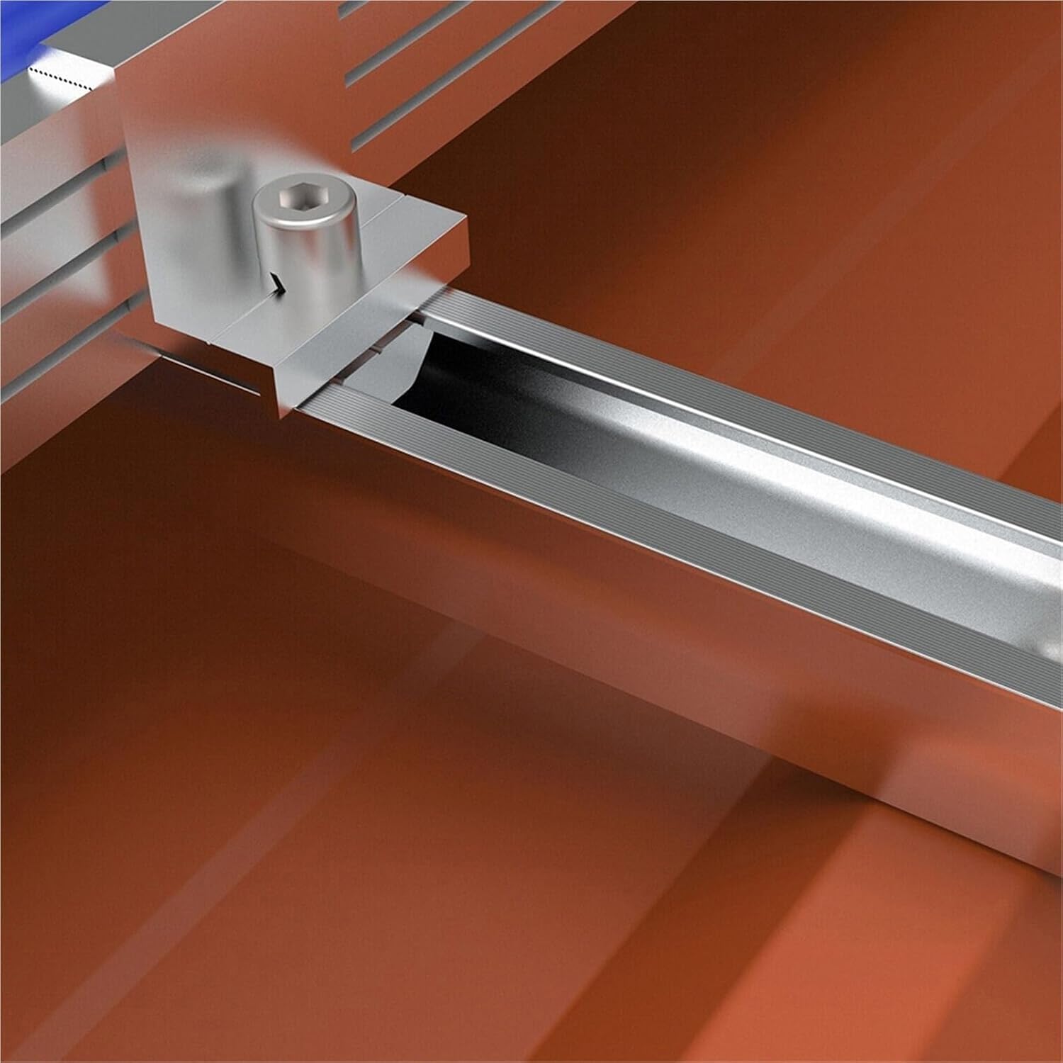 Universal Roof Solar Panel Clamp, Trapezoidal Metal Roof Mounting Bracket for PV Photovoltaic System Fastening(Gold)