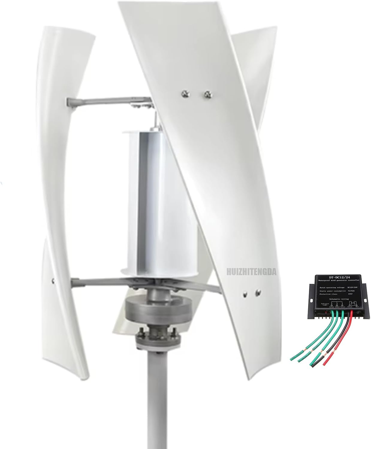 12V-220V 9000W Vertical Wind Turbine, Renewable Energy AC Wind Turbine with No Noise, Equipped with Controller Low Wind Start for Outdoor Road Lighting