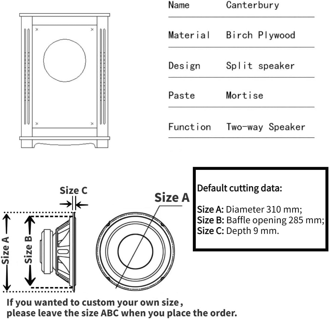 Generic Craftsmen Customized One Pair 12 Inch Full-Range Birch Plywood Empty Speaker Cabinet Box Copy Tannoy Canterbury GR Louderspeaker HiFi DIY (Red)