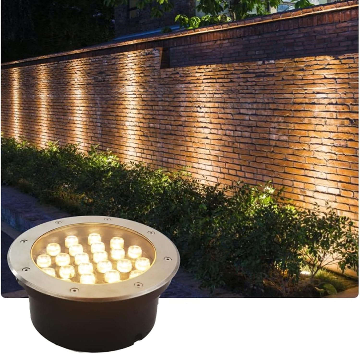 Landscape Lights - Outdoor Buried Lights, 24V Round Recessed Lawn Light, LED Landscape Light for Gardens, IP68 Waterproof Outdoor Recessed Led Spotlights Spotlights (Color : White, Size : 12