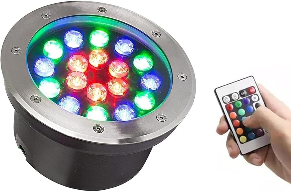 Underwater Pool Light - LED Ring Fountain Light, Recessed RGB Color Changing Landscape Lights, IP68 Waterproof Fountain Ring Pond Lamp with Remote Control(24V,36W)