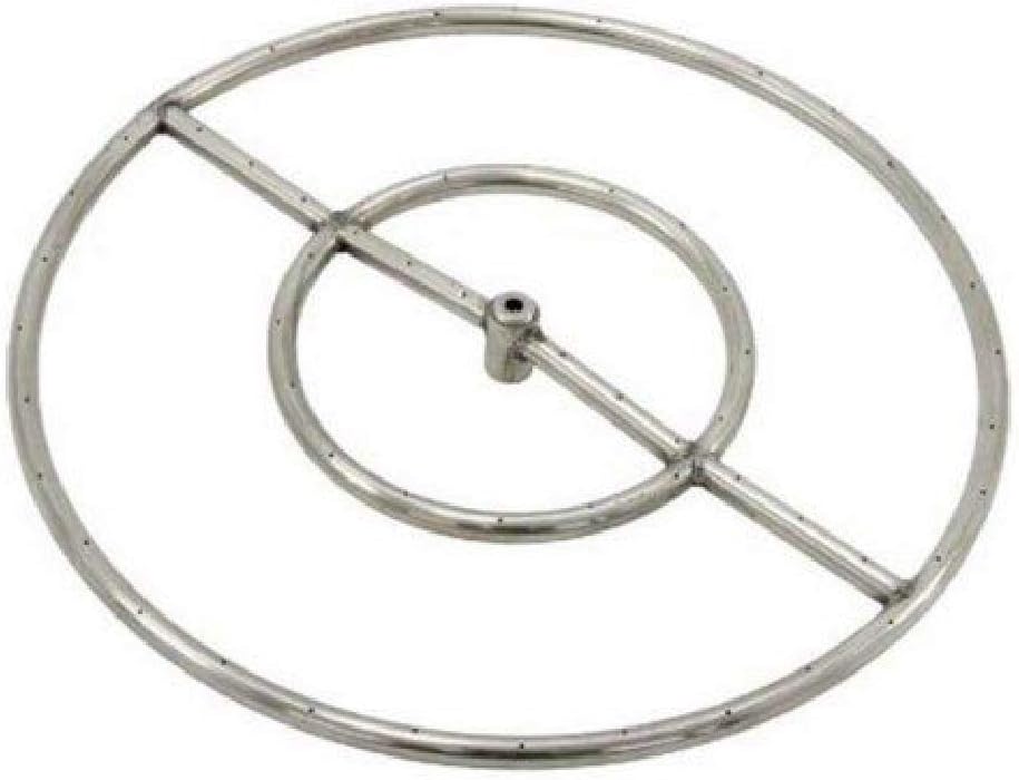 Rasmussen Stainless Steel Fire Pit Burner Ring (FRB18-S), Natural Gas, 18-Inches