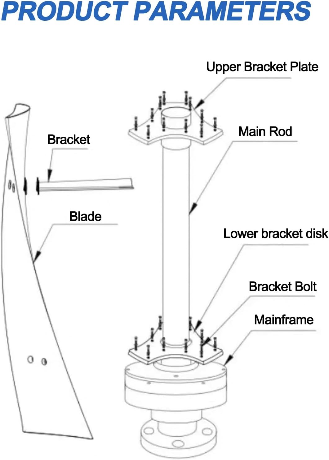Outdoor Wind Turbine Generator, Breeze Type Windmill Generator, Small Household Vertical Axis Wind Turbine Generator Kit, 12v/24v Voltage for Courtyard Outdoor, Home Appliance(400W-24V)