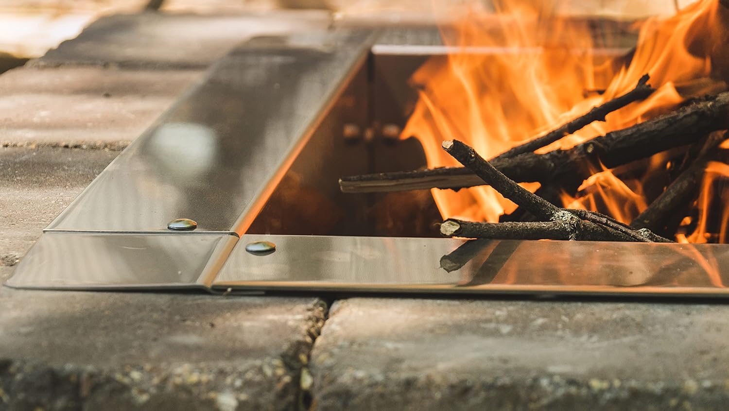 Firebuggz Heavy Duty Stainless Steel Fire Pit Ring Insert for Outdoors - 24”x 36” Rectagular Insert, 32”x 44” Outside Flange, 9