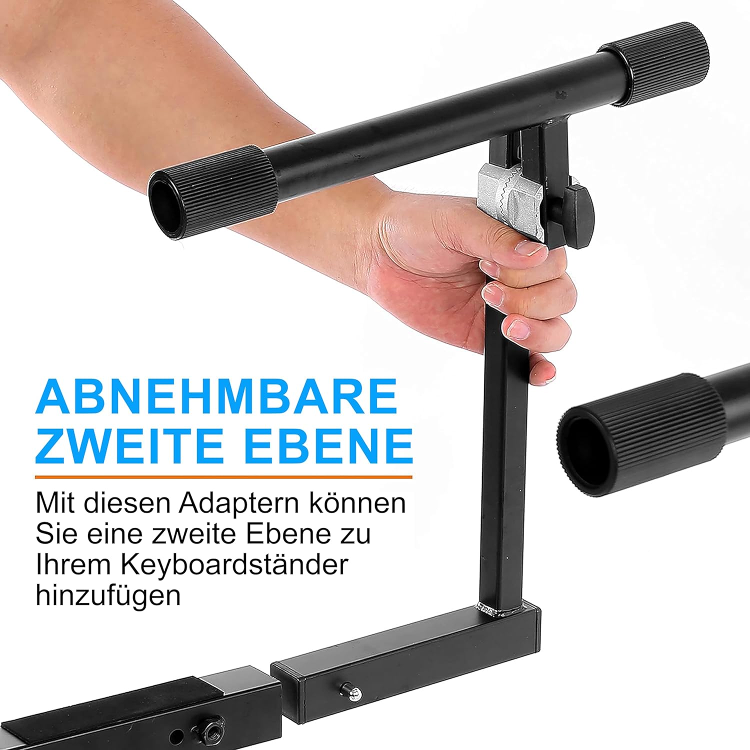 PYLE Heavy-Duty Multi-Functional Music Stand - Z Style & Portable, 2nd Tier, Height & with Adjustment, Digital Keyboard Stand, Rack Case w/Ergonomic Design, for Home Studio etc. - Pyle PKST2TZ , black