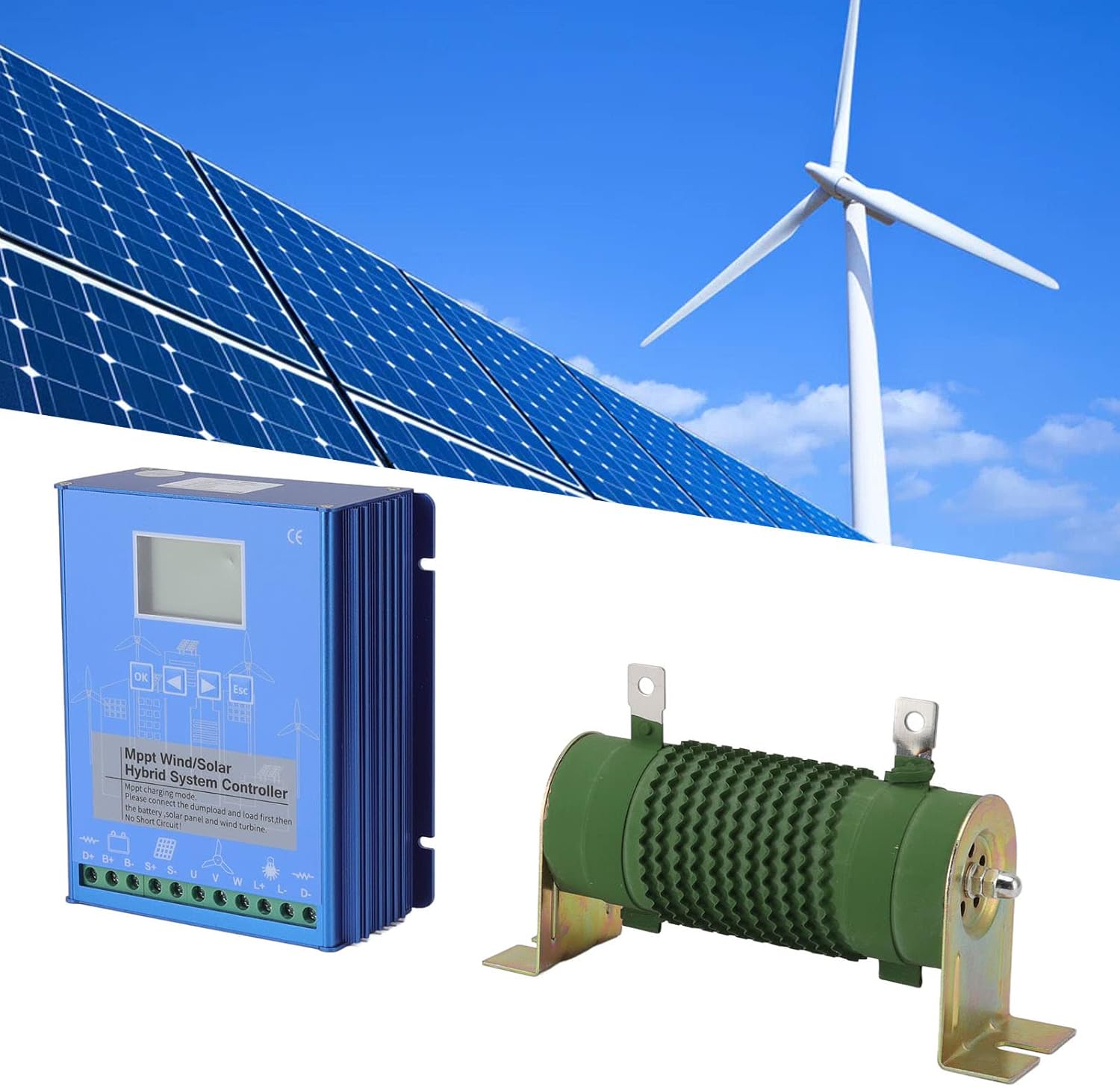 Tyenaza 24V/48V Wind Solar Hybrid Controller Boost LCD Screen MPPT Charging Mode Universal for Off Grid Generation Systems (GPI-48280)