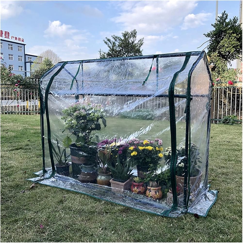 GDMING Garden Greenhouse, Plant Flower Grow Tent with PE Cover Flower Conservatory Zipper Roll Up Front Mini Greenhouse for Tomato Cultivation (Color : Clear, Size : 119X40X90CM)