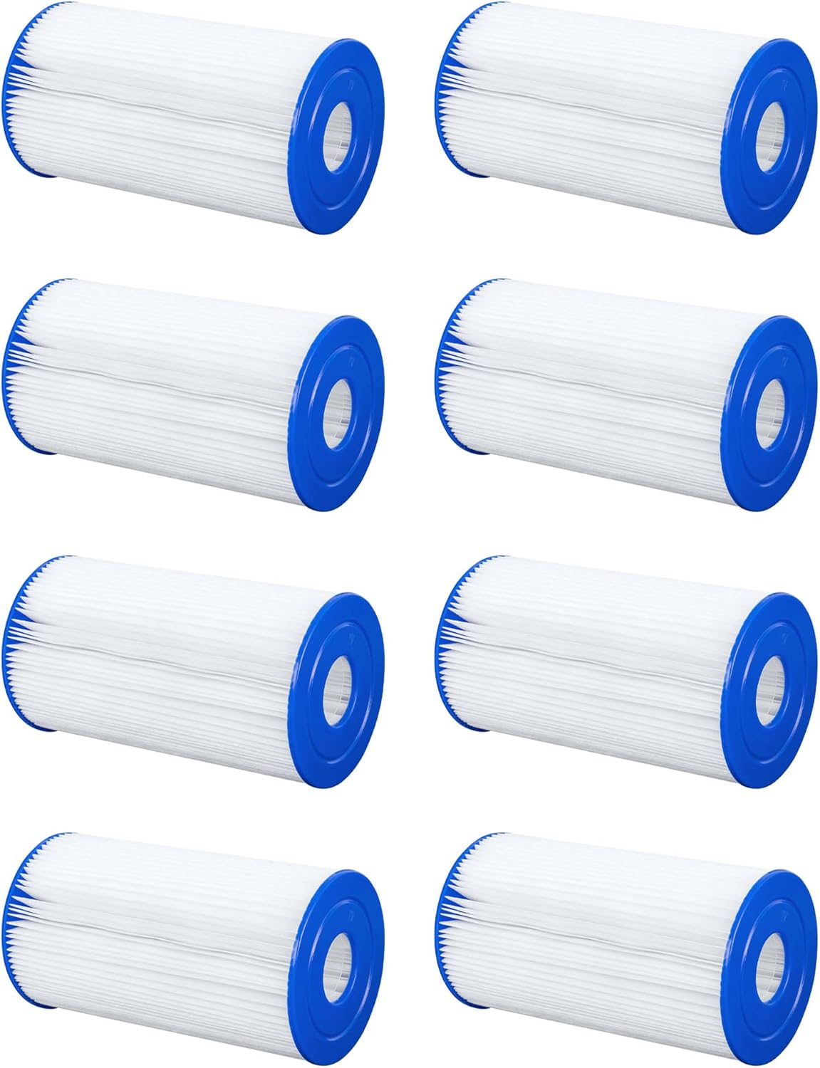 Bestway Flowclear Type IV or Type B Replacement Cartridge Filter for Above Ground Swimming Pool with 2500 Gallon Per Hour Filter Pump (8 Pack)