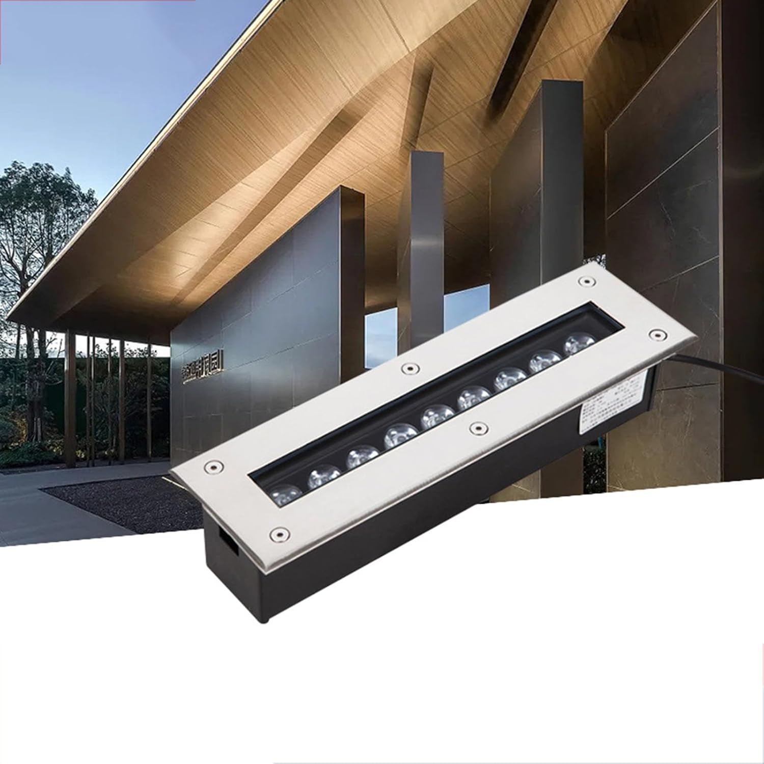 Long Strip Underground Light Outdoor In-ground Lights IP66 Waterproof LED Garden Buried Light AC85-265V for Driveway Patio Driveway Step Villa Landscape Light(RGB,36W)