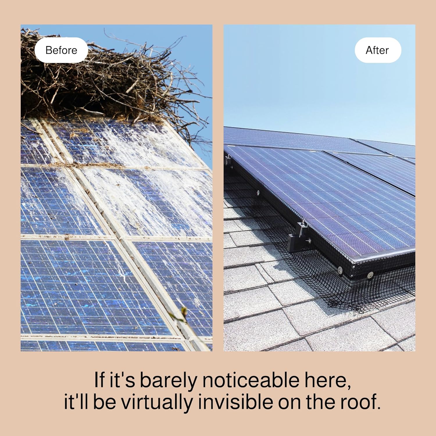 MaPorch Solar Panel Bird Guard Mesh Screen - 6 in x 120 ft Black PVC Coated Galvanized Steel - Solar Panel Netting Mesh - Includes 80 Clips, Scissors & Gloves for Easy DIY Install