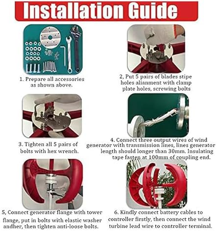 3000W 4000W 5000W Wind Turbine Generator Kit with Controller for Home Use, 12V 24V 48V Vertical Windmill Power Generator, Eco-Friendly Renewable Energy Solution