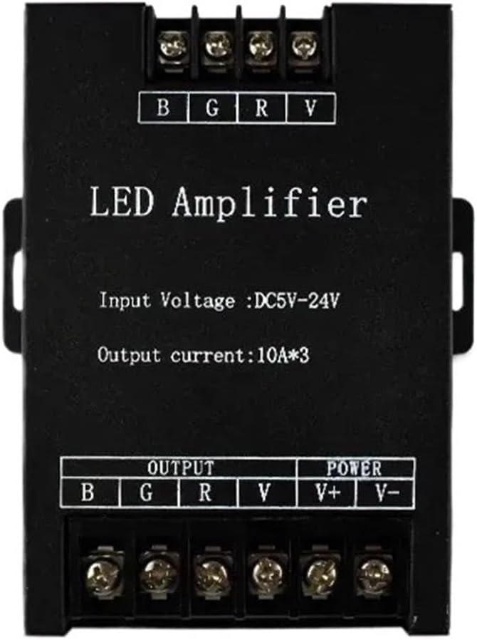 DC5V12V/24V Monochrome/RGB/RGBW/RGBWW RGB+CCT LED Amplifier Controller 12A/24A/30A/50A 1CH/3CH/4CH/5CH Light Strip Power(RGBCW 50A)