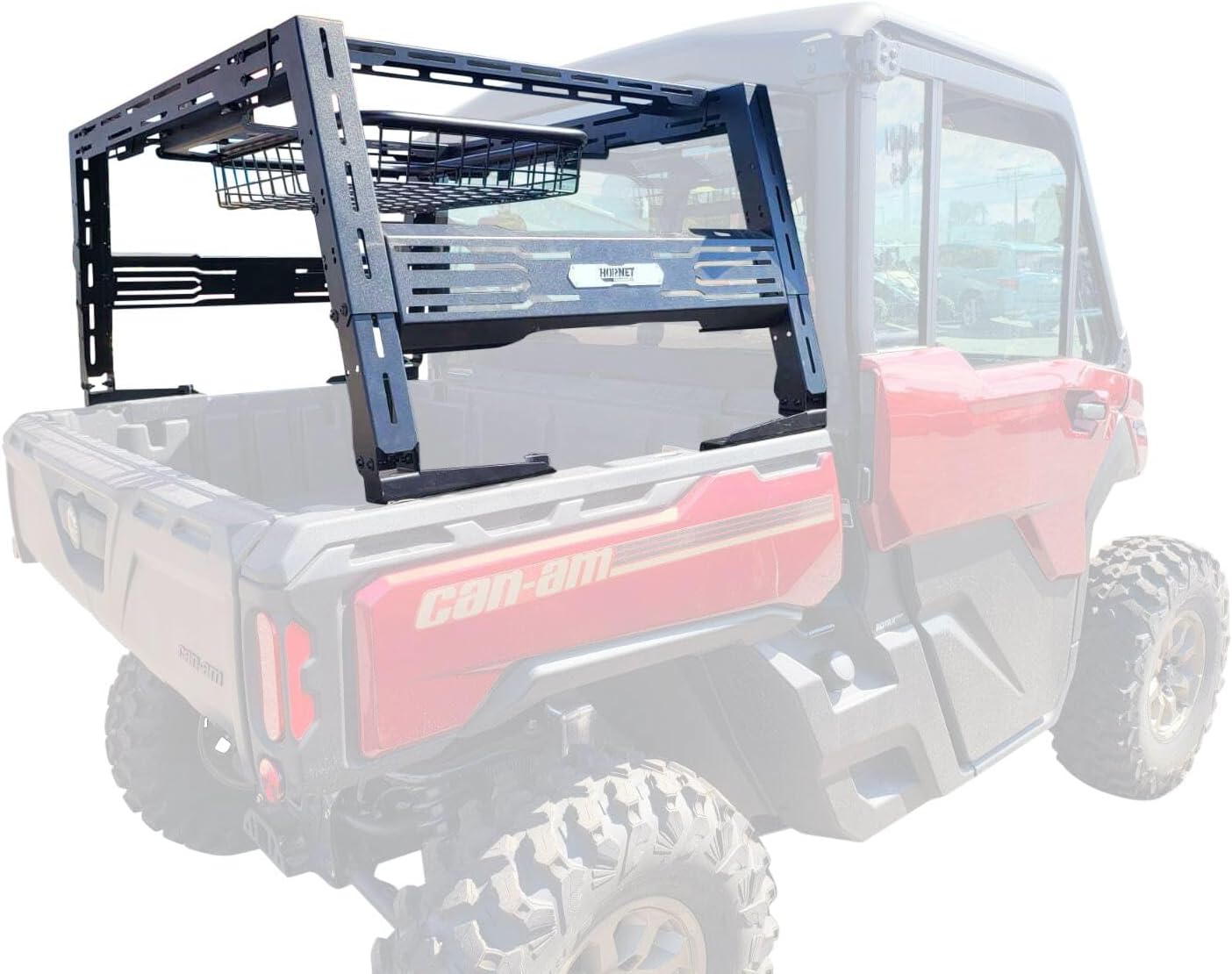 Can Am Defender Overland Bed Rack Fully Adjustable Height and Designed to Accept Accessories Including Chainsaw Mount, Spare Fuel, Jack, Trail Tools, Traction Matts and More