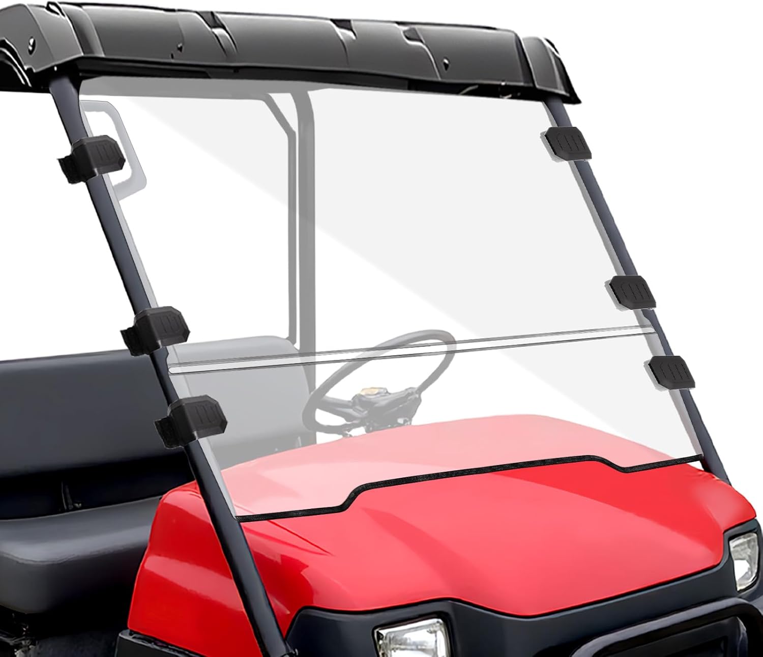 StarknightMT Front Windshield Compatible with Kawasaki Mule 3000 3010 2003-2013 Scratch-resistant Clear Full Windscreen for UTV Hard Coated 2-in-1 PC Window Heavy-duty Panel Anti-UV Accessories