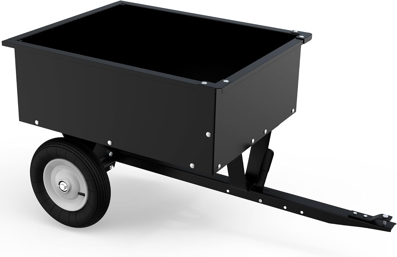 YINTATECH ATV Dump Trailer,Heavy-Duty Tow Behind Dump Cart for Lawn Mower Trailer, 350lbs,Black
